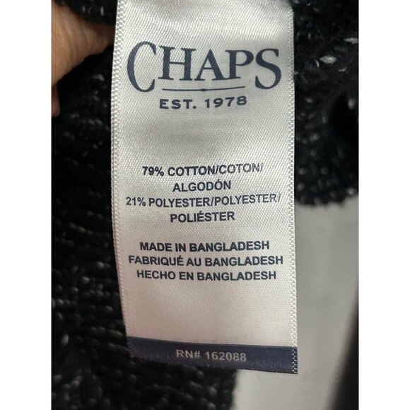 Chaps NWT Mens Half-Zip Sweater Black & White Cotton Blend Size L - Picture 6 of 11